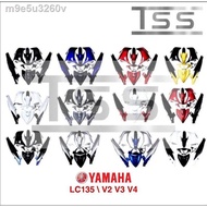 ☇YAMAHA 135LC V2 V3 4 Stroke LC Body Cover Set Kit Coverset LC135 LCV2 LCV3  - Hitam Merah Biru