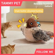 SG Shipment Interactive Electronic Cat Toy, Automatic Chirping Bird Cat Toy Squeaky with Feather Tai