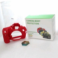MERAH Rubber Rubber Body Silicon cover body case for Canon 70D red Original