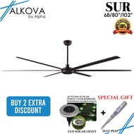 ALPHA Alkova - SUR 80 Inch / 102 Inch ORB DC Motor Ceiling Fan with 6 Blades (8 Speed Remote) 80" / 102"