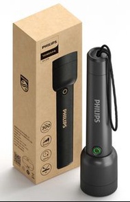 Philips 300流明LED鋰電手電筒  200米照射距離 | 4種光照模式 隱藏充電線設計  LED鋰電手電筒  直充設計  兼容性強  無需拆卸電池  充電效率高  安全可靠  四種光照模式 