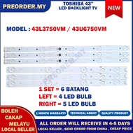 43L3750VM / 43U6750VM TOSHIBA 43" LED TV BACKLIGHT(LAMPU TV) TOSHIBA 43 INCH LED TV BACKLIGHT 43L375