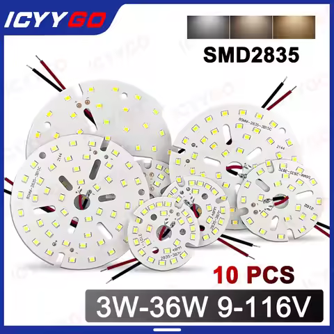 10PCS 5W 7W 9W 12W 15W 18W 24W 36W 2835 Brightness SMD Light Panel LED Light Panel for Ceiling LED B
