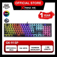 XTRIKE ME GK-915P Puddings Keycap Wired Mechanical Gaming Keyboard - 104 Key Rainbow Color Backlight