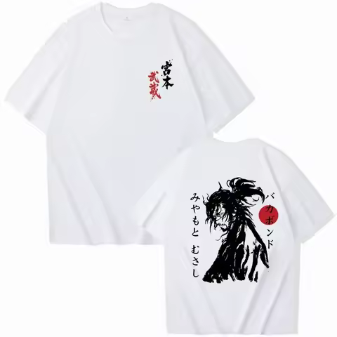 Japan Anime Vagabond Printed T-Shirt Men Women Casual Harajuku Streetwear Summer Miyamoto Musashi Sh