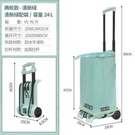 全城熱賣 - F20 (綠色配袋子）小拉車兩輪超市購物車可折疊便攜手拉車買菜車手拖車