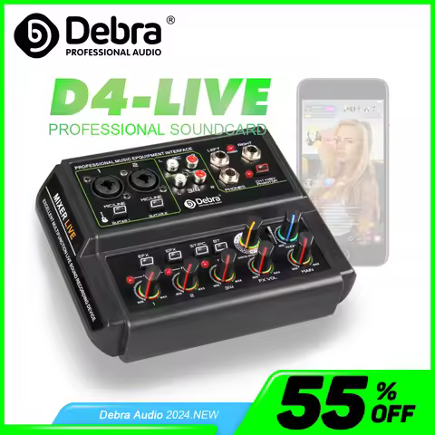 D4-Live 4 Channel Audio Interface Sound Card With Bluetooth, +48v Phantom Power, 16 Kinds Of DSP, Fo