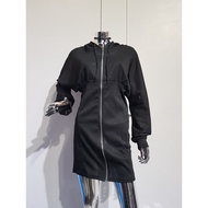 Women's Black Zip-Up Hoodie Dress
