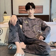 Taiwan Shipping Pajamas Men Long-Sleeved Pajamas Large Size Pajamas Men Plus Size Pajamas Men Spring