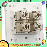 4 Sockets CAT6A RJ45 Faceplate LAN Network Outlet Jack Shielded Ethernet Wall Panel Board 86x86mm Ne