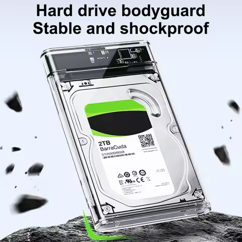 USB 2.0/3.0/Type C to SATA SSD HDD Enclosure, Tool-Free 2.5 inch 9.5mm External Hard Drive Enclosure