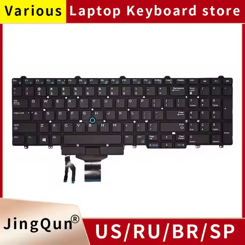 Russian US Keyboard For Dell Latitude E5550 E5570 E5580 E5590 E5591 P53F Precision M3510 3520 7510 7
