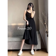 Váy Maxy Đũi 2 Dây Cổ Tim Dáng Dài 1m15 Chất Đũi Xước