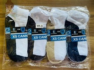 CFF💎12Pairs Adult unisex Cotton Ankle Socks School Socks Black Apakan color apakan medyas