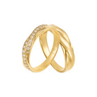 Cặp nhẫn cưới Kim cương Vàng 75% (18K) PNJ Vàng Son 00111-00353
