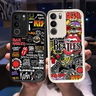 Q-31 Rock Black white Case for VIVO IQOO Z9 Y200 U5X T3 Y300 Y19S Pro Lite 5G