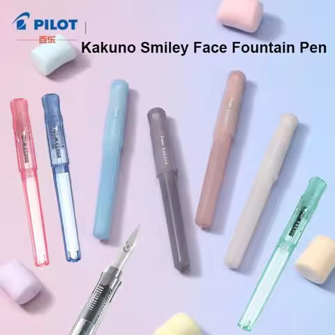 New Pilot KAKUNO Fountain Pens Dreamy/Family Series Kawaii Smile Face Nib Anti-roll Rod Practice Pen