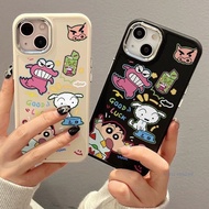 iPhone 16 pro max Phone Case Cartoon Dinosaur Shin-Chan Apple 15 14 13 12 11 Protective Metal Photo 