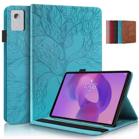 Tablet Funda For Lenovo Idea Tab Plus 12.1 Case tb361fu Emboss Tree Flip Wallet Stand Cover For Xiao
