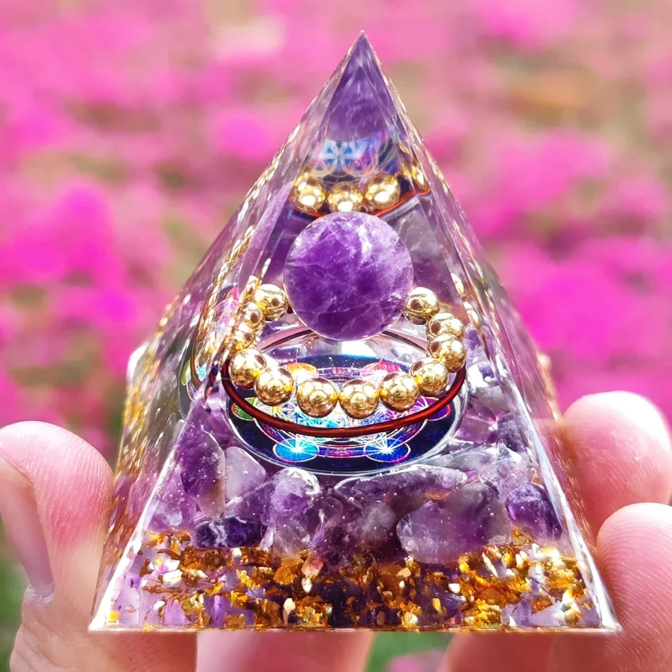 6CM Energy Generator Orgone Pyramid Crystals Peridot Healing Reiki Chakra Reiki Chakra Generator Org