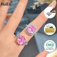 HuiEn 5CT Moissanite Pink Diamond Ring Stock
