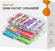 AIEVE Drink Packet Organizer, Stackable Storage Drawers for Tea Bag Organizer, Water Packet Holder w