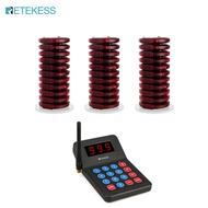 Retekess T119 ร้านอาหารระบบเพจเจอร์ยาวตรวจสอบโทรบันทึก MAX 999 Pagers 2 WAY Charge 10 Rechargeable B