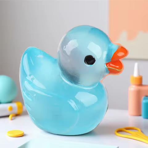 10/20/50pcs 26.5x25mm Mini Glow Little Duck DIY Resin Accessories Cartoon Jewelry Decoration Transpa