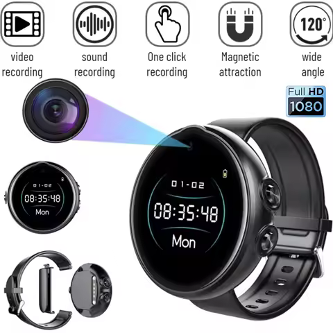 1080P HD 3in1 Mini Cam Sports Watch Camera Wearable Camera Portable Sports DV Bracelet Camera Voice 
