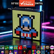 Saimili Smart Bluetooth Pixel Frame Night Light - 32x32 Programmable DIY RGB LED Display for Art, Ho