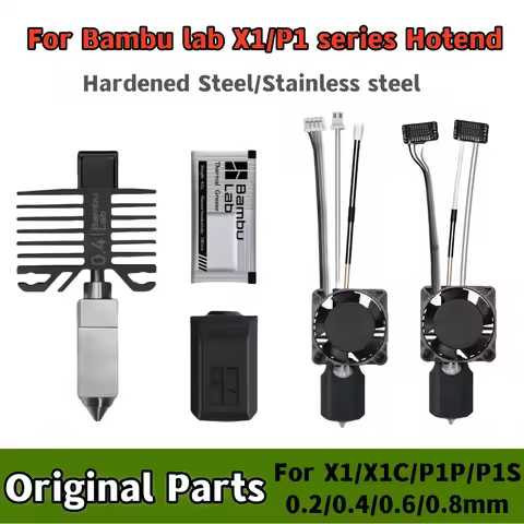 Original Hotend For Bambu Lab X1 X1C P1P P1S Hard Steel Nozzles Bamboo Bambulabs Combo Thermistor Fo