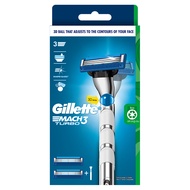 Gillette 吉列 台灣公司貨 Mach3 Turbo 鋒速突破系列刮鬍刀組  1盒  刀架 + 刀頭2個