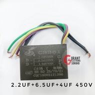 2.2uf+6.5uf+4uf 450v Fan Capacitor 5cable 2.2+6.5+4uf 450v fan capacitor