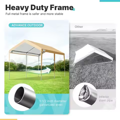 Adjustable 10x20 ft Heavy Duty Carport Car Canopy Garage Boat Shelter Party Tent, Adjustable Height 