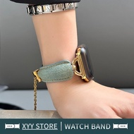iWatch Bracelet Chain Denim Strap For iWatch SE 40mm 44mm Ultra 49mm 45mm 41mm Metal Chain Women Ban