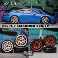 BBS FI-R Static Diecast Rims Size 10.3mm - 10.8mm Scale 1:64 Scale Stance Mini Scale