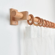 LP-8 curtain💖Track Curtain SlidesWood Nordic Style Solid Wood Linen Curtain Rod Bed &amp; Breakfast Wooden Rod Hanging Ring