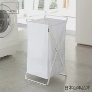 日本【YAMAZAKI】Tower 可折疊洗衣籃 (白)