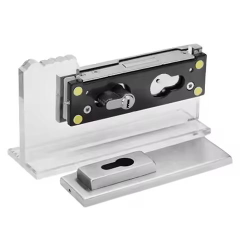 Frameless Glass Door Lock Sliding Glass Door Security Lock with Key No-Drill Hardware Replacement Pa