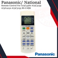 PANASONIC/ NATIONAL Air Conditioner Remote Control For A75C3560 A75C3159 A75C4232 A75C3155 RS-C18JK