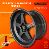 ล้อแม็กขอบ 18x9.5 ET+12,18x10.5 ET+8 5รูx114.3 🛻 ยี่ห้อ Cosmis รุ่น TYPE-GV.2 สีดำด้านทั้งวง ⭐ราคาต่อ1วง⭐ ขายยก4วง มีบริการเก็บปลายทางพร้อมส่งฟรี