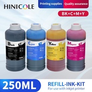 HINICOLE รีฟิลย้อมหมึกหมึกภาพเข้ากันได้สำหรับ HP Canon สำหรับ Epson เครื่องพิมพ์บราเธอร์และตลับหมึก250มล.