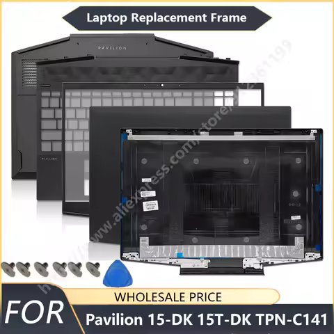 NEW For Pavilion HP 15-DK 15T-DK TPN-C141 Laptop LCD Back Cover Front Bezel Palmrest Bottom Case hin