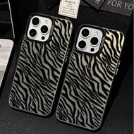 1pc Zebra Pattern Matte Anti-Drop Protective Phone Case With Camera Protection, Compatible With IPho