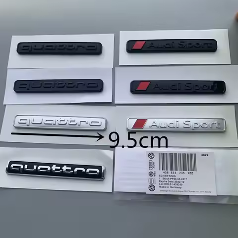 1pc 3D ABS Car Styling Quattro Badge Emblem Rear Trunk Decor Sticker Decals For Audi Quattro A4 A5 Q