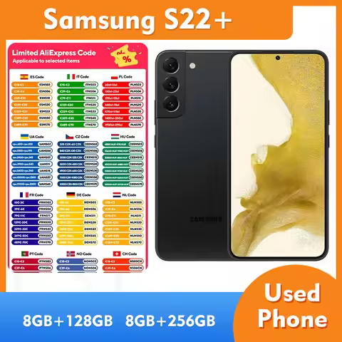 Samsung Galaxy S22 Plus S22+ 5G RAM 8GB ROM 128GB/256GB SmartPhone 6.6inch 4500mAh 50MP camera Used 
