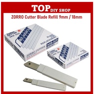 ZORRO Cutter Blade 301 9mm (S)/ 501 18mm (L) Refill Cutter/Knife 10PCS/1SET