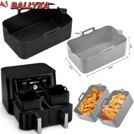 BALLYKA Air Fryer Basket, Reusable Silicone Air Fryer Baking Tray, Rectangle Rectangle Basket Contai