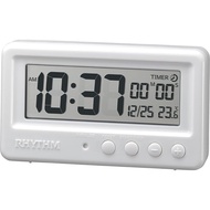 RHYTHM AquaProof White Digital Clock with Waterproof Timer 8RDA72SR03
