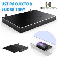 Automatic Slider Tray For Ultra Short Throw (UST) Projector - Extend to 120" picture, automatically retractable tray tel